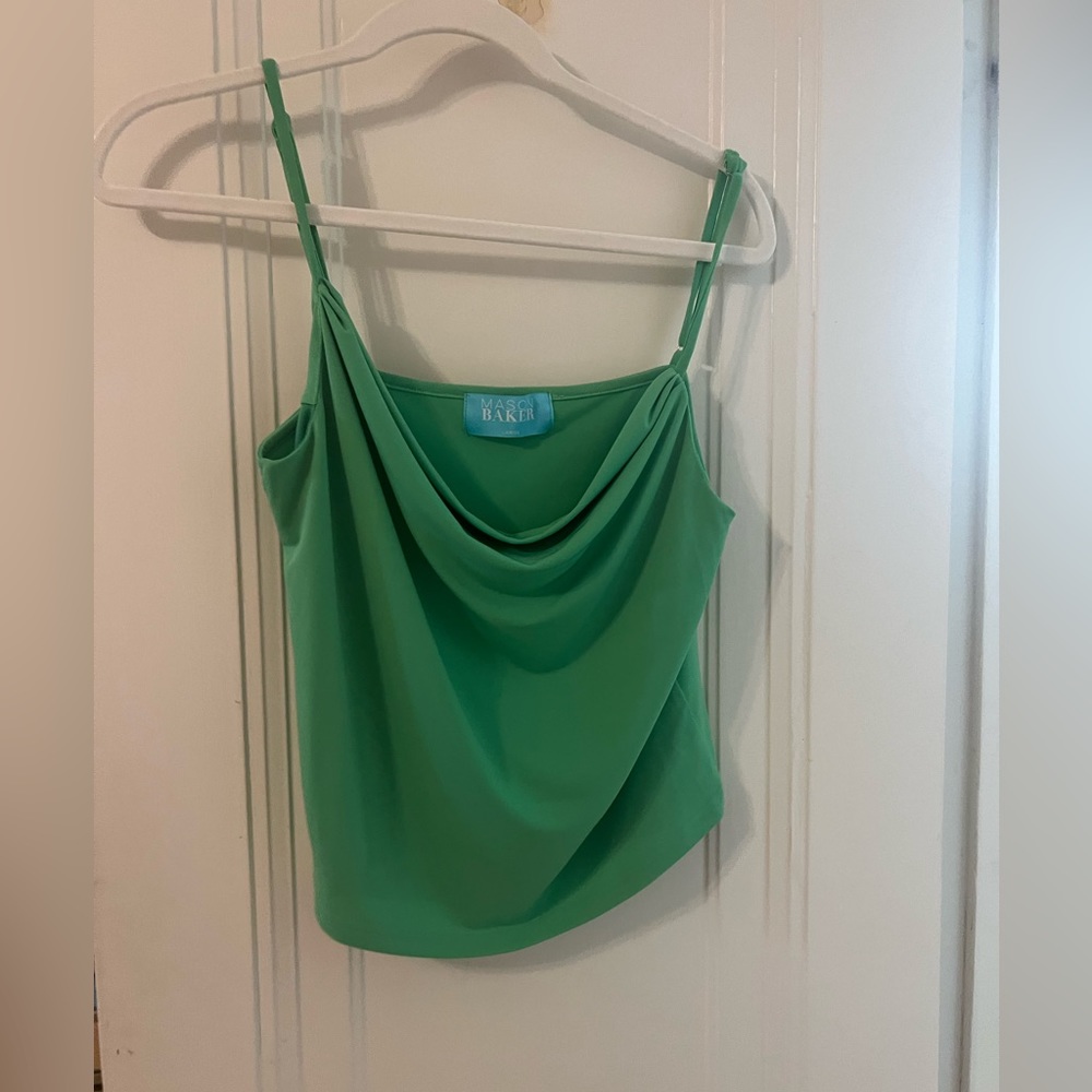 Green mason barker cowl neck shirt